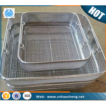 Metal 304 sterilization wire mesh storage basket for food service equipment